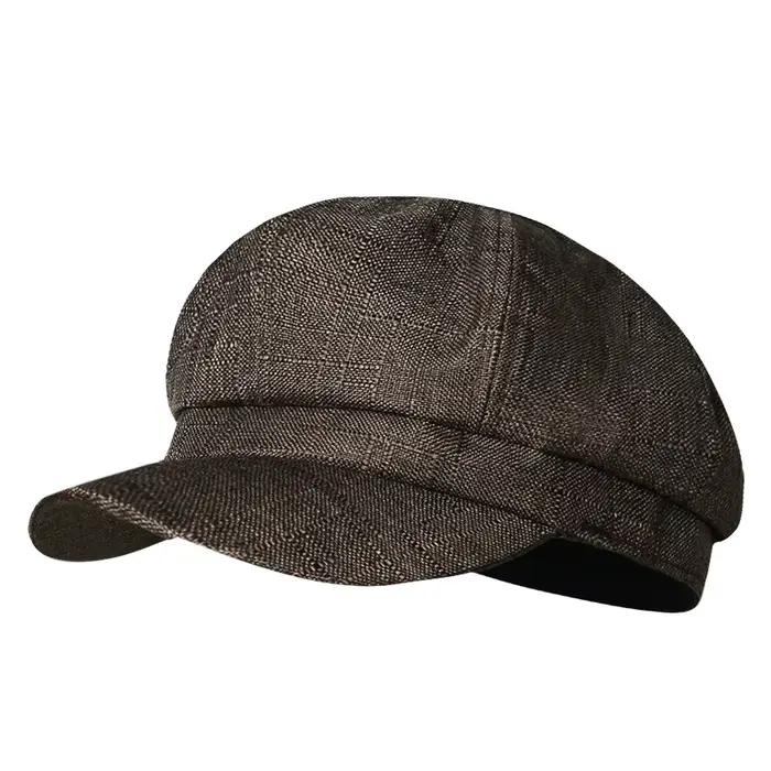 Big Head Grande Taille Japonais Vintage Octagonal Béret Chapeau pour Hommes Léger Laine Mélange Newsboy Painter