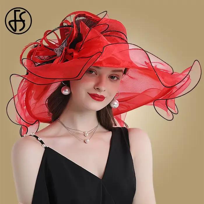 Chapeaux Fascinateurs élastiques à large bord pour femmes
