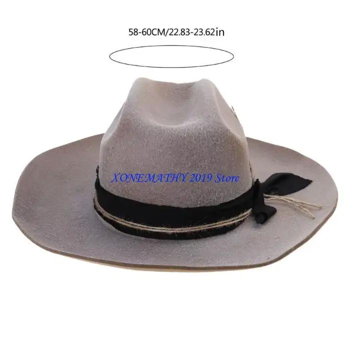 Chapeau Cowboy à sangle en plumes F42F