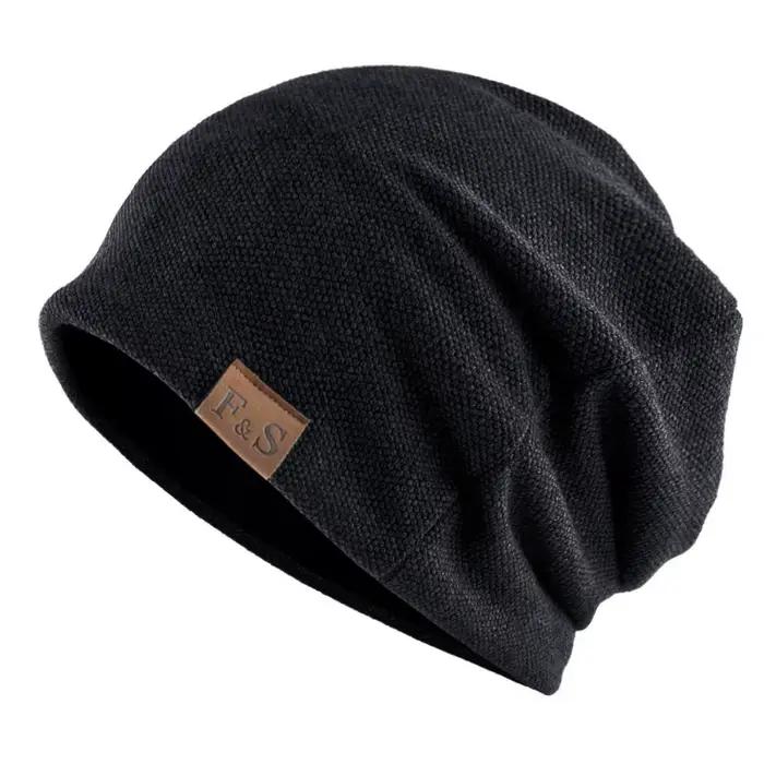 1 bonnet de haricots tricoté chaud pour hommes et femmes – Style Hip Hop de couleur unie à la mode