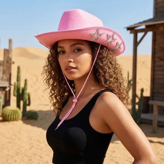 Chapeau de cowboy rétro brillant style western
