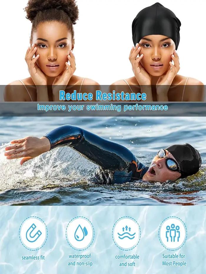 Bonnet de bain surdimensionné à cheveux longs
