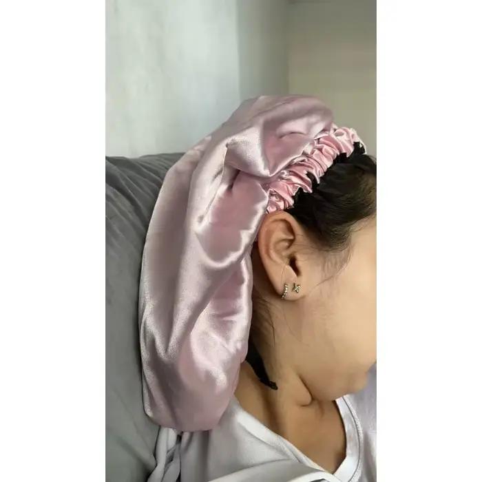 Chapeau en Satin pour dormir avec boucle réglable Invisible Double couche Ding doux confortable soins capillaires Bonnet De Douche