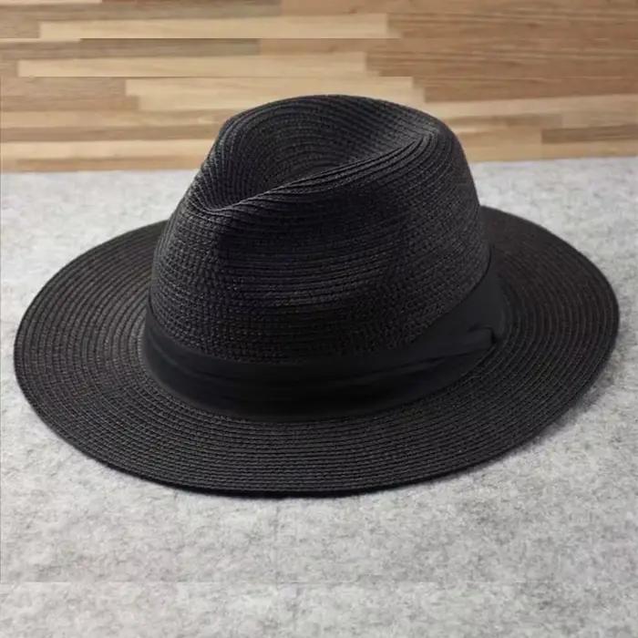 Chapeau de paille pliable à grande tête pour homme