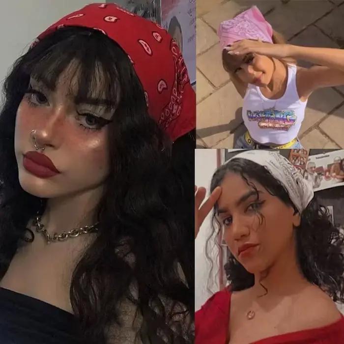Bandana carré punk pour filles et femmes