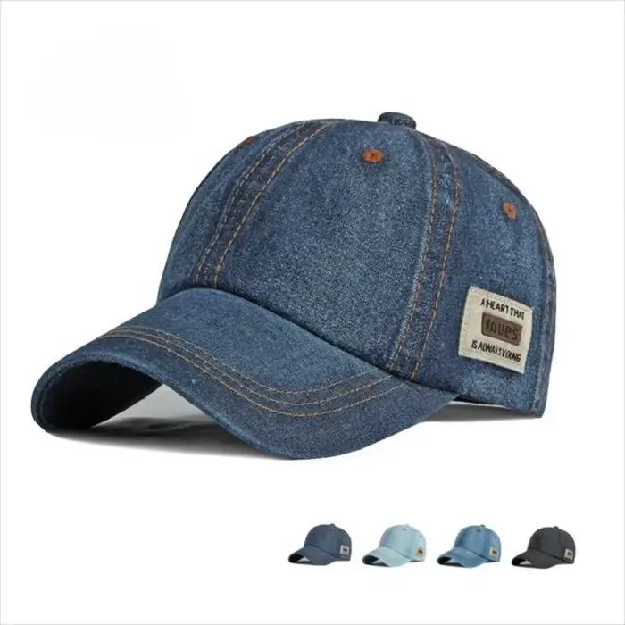 Nouvelles casquettes de baseball en jean bleu