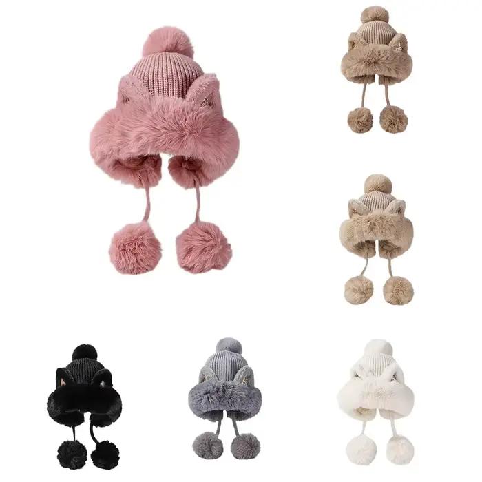 Chapeau de ski moelleux en peluche pour femme