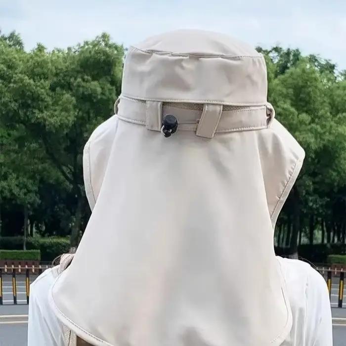 Chapeau de soleil respirant et résistant aux UV avec masque facial et protection du cou