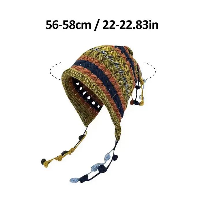 Chapeau tricoté arc-en-ciel multifonction pour femmes élégant et accrocheur hiver extérieur occasiomnel