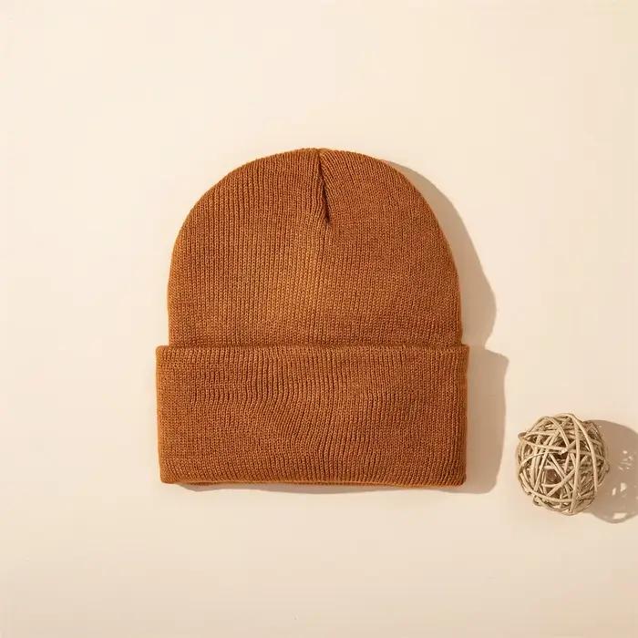 Bonnet au crochet pour nouveau-né, polyester doux, taille XS pour sécurité, blanc beige café noir pour enfants de 0-24 mois hiver ```