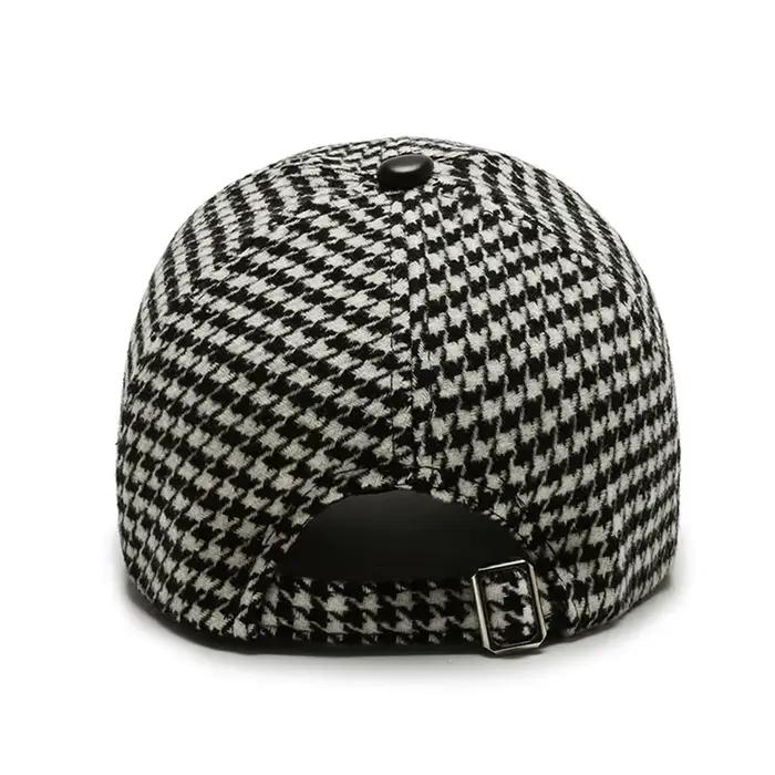 Casquette FS marron à carreaux britanniques unisexe vintage sportive pour hommes et femmes quatre saisons occasionnellement sport adaptée à tous les visages