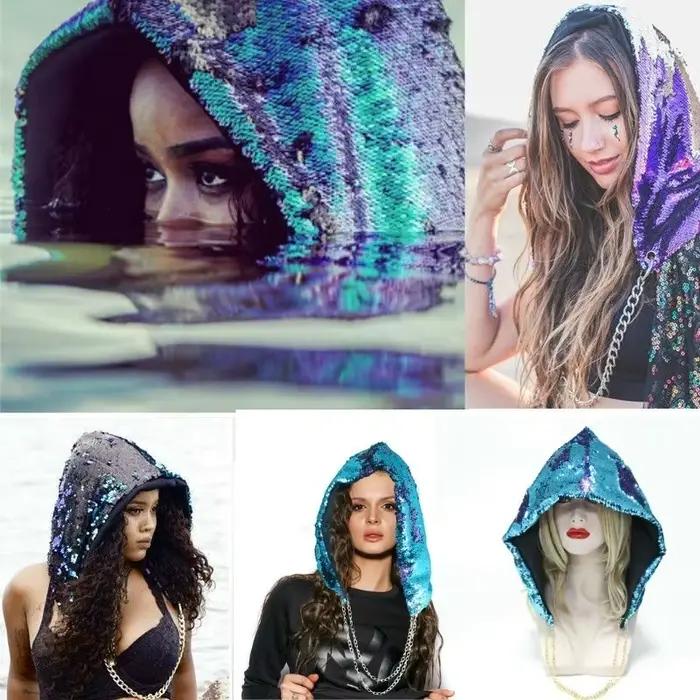 Chapeau de mode casquette à paillettes Halloween Rave pour adultes multicolore et multifonctionalités occassions festives et décontractées