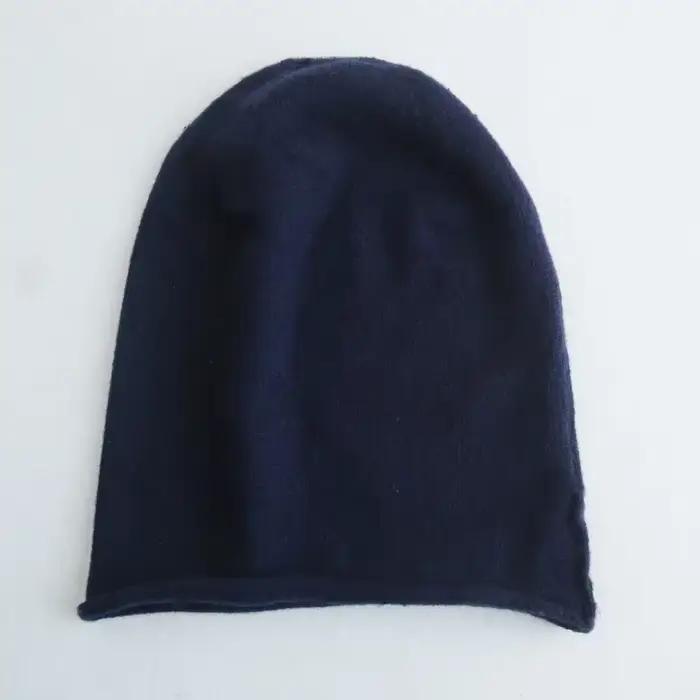 Bonnet ample en cachemire 35% pour femmes, tricoté doux et chaud, style sport, pour grands crânes, usage quotidien, automne, hiver, printemps