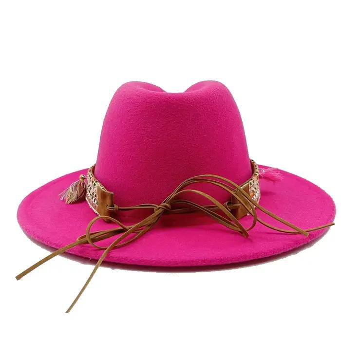 Fedora nouveau 2023 dernier chapeau monochrome dégradé mode bleu Jazz