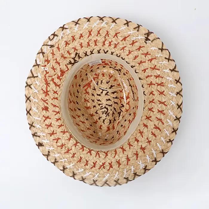 Chapeau en paille de raphia tissé à la main pour femme