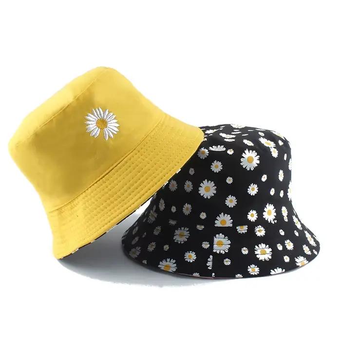 Chapeau seau d'été marguerites pour femmes