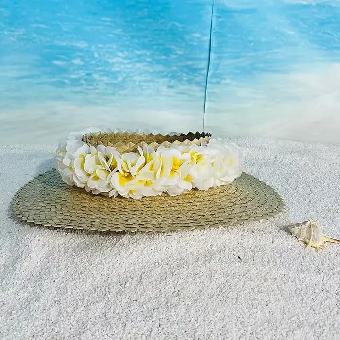 Nouvelle mode chapeau de paille casquette de soleil été plage sans couronne