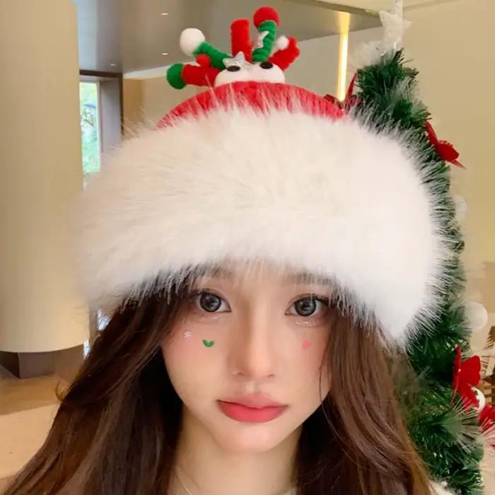 Casquette de noël en peluche douce