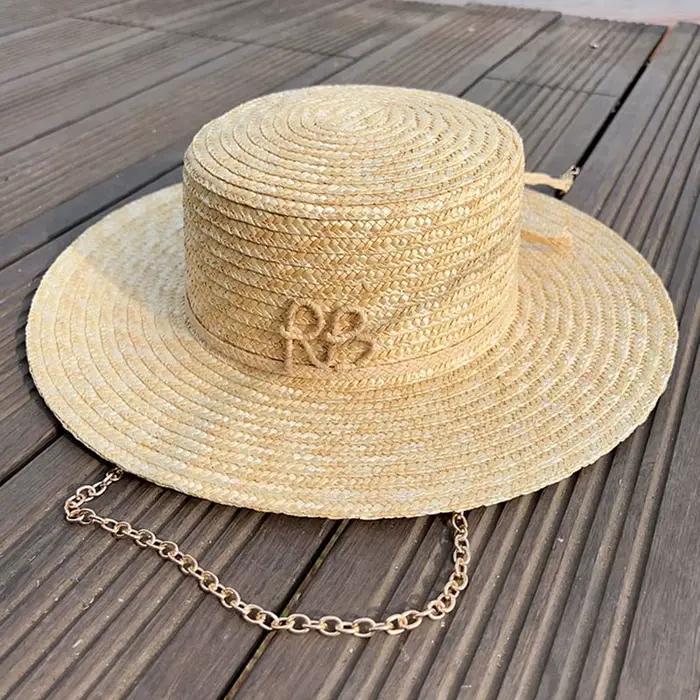 Chapeaux de soleil classiques en paille Panama pour femmes