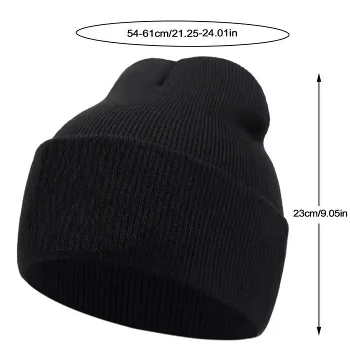Bonnet tricoté brodé en acrylique pour homme et femme, design agressif, idéal pour activités sportives extérieures automne hiver