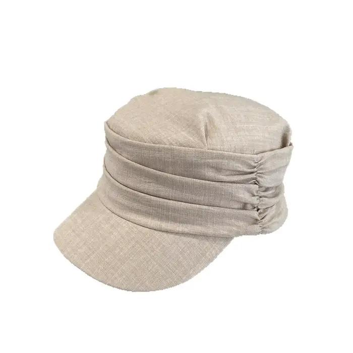 Casquette de style rétro plissée pour femme