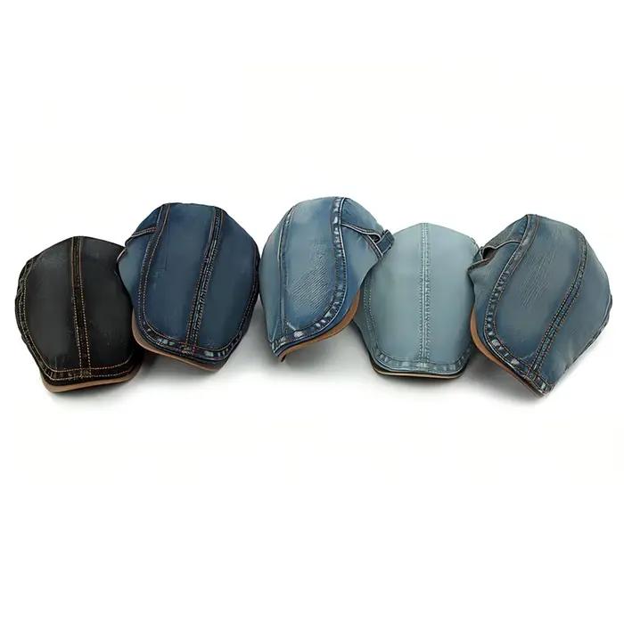 Béret en jean délavé, casquette britannique vintage à visière