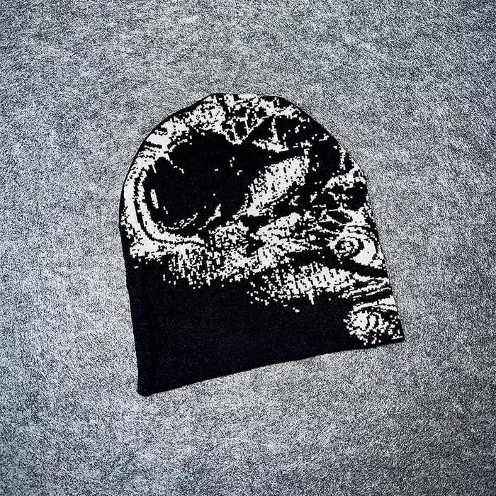Chapeau en tricot gothique rétro foncé
