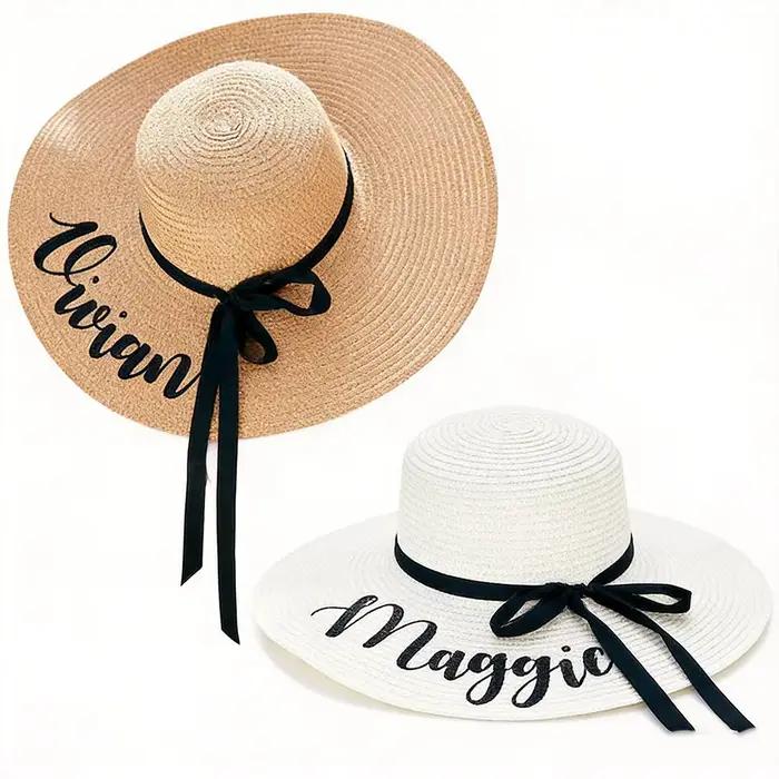 Chapeau de plage souple personnalisé pour mariée