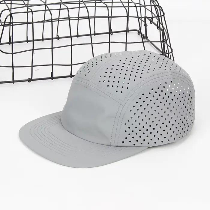 Casquette de baseball à 5 panneaux en nylon personnalisable pour homme et femme protection solaire toute l'année style décontracté occassions variées