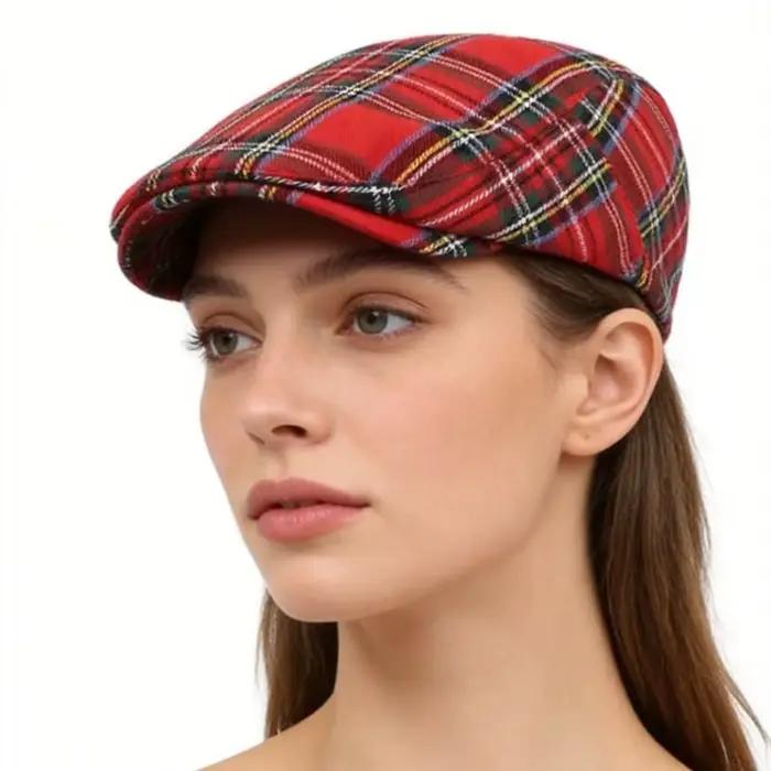 Casquette Newsboy Classique à Carreaux Britanniques