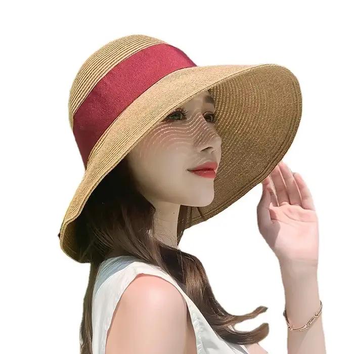 Chapeau de paille à nœud japonais pour femmes