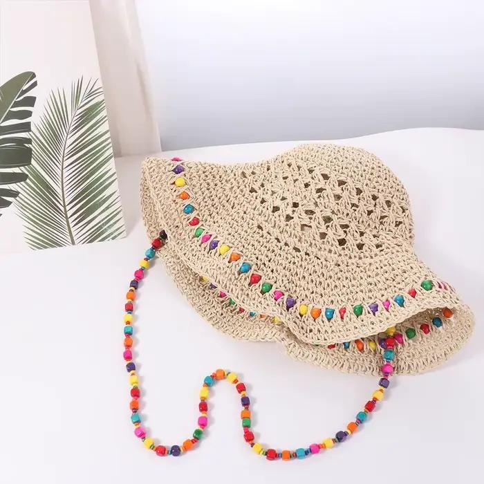 Chapeau de paille femme style pastoral tendance