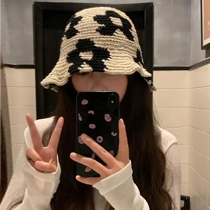 Chapeau seau de soleil en Crochet pour femmes