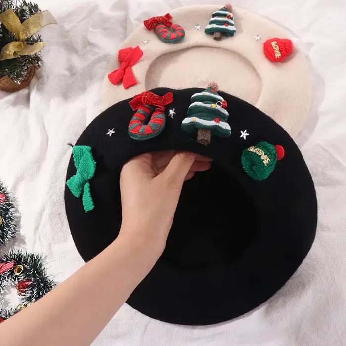 Mode nouvel an béret de noël casquette rouge vert doux