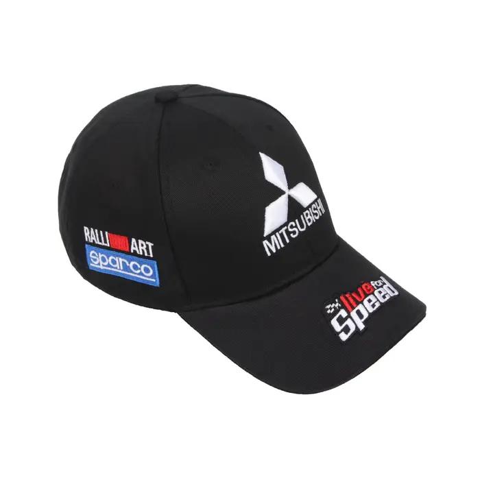 Casquette de baseball noire thème Mitsubishi Racing