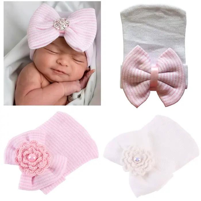 Chapeau en coton tricoté pour nouveau-né
