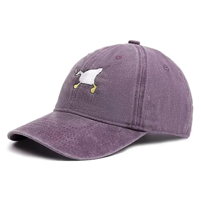 Casquette de baseball brodée avec motif d'oie pour hommes et femmes