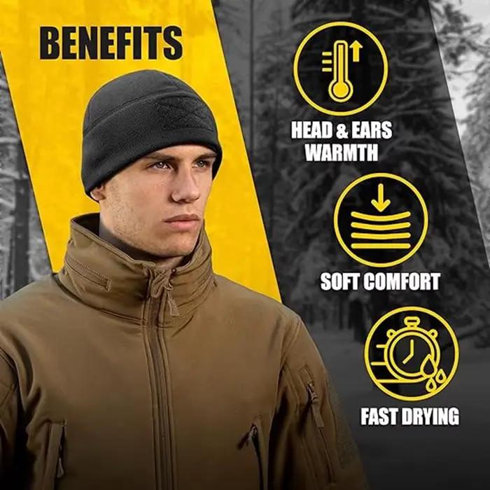 Bonnet tactique coupe-vent-chapeau en tricot épais et chaud pour les activités de plein air