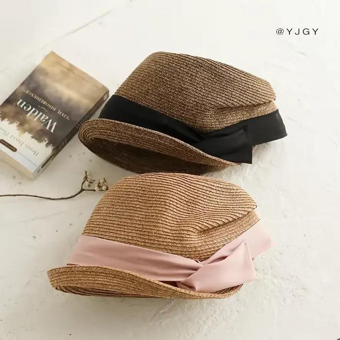 Chapeau de paille d'été à petit bord pour femmes