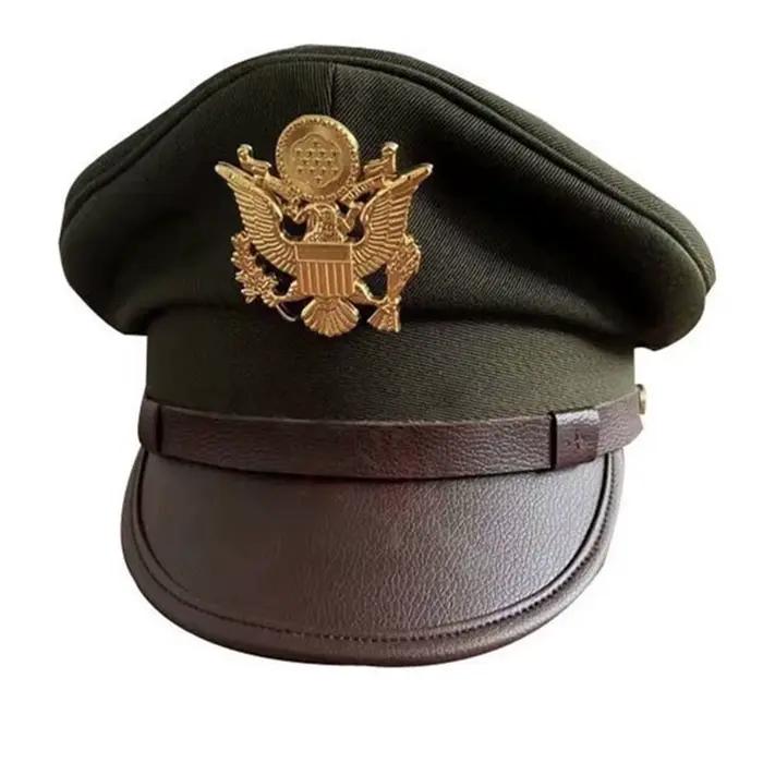 Chapeau d'officier américain militaire vert à large bord