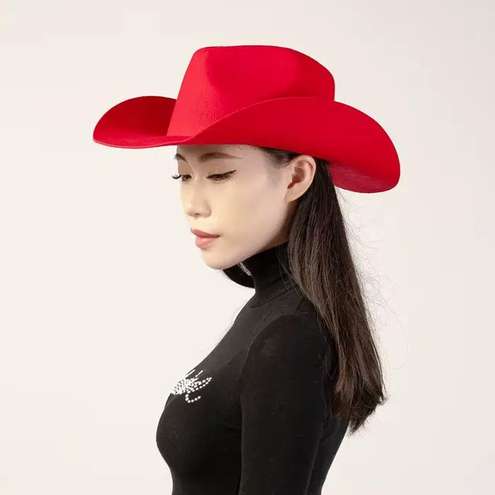 Chapeau de Cowboy occidental 100% laine pour femmes et hommes