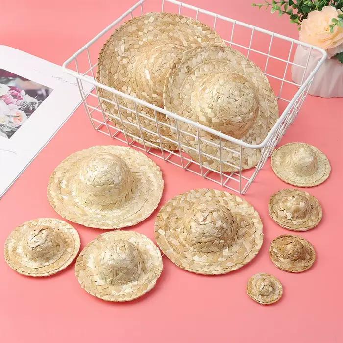 Plusieurs TANCrafts-Chapeau de paille tissé jaune mignon