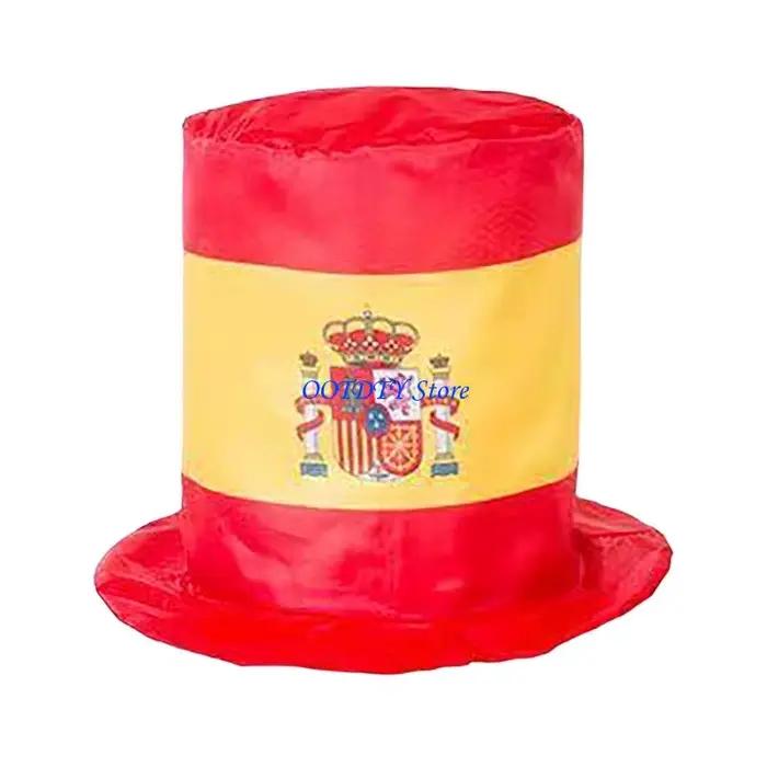 Chapeau haut football design drapeaux pays tissu respirant confortable pour événements sportifs soirées supporters célébrations en intérieur et extérieur
