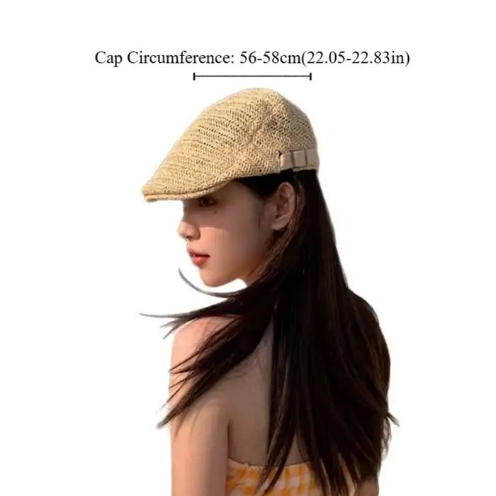 Bérets pour hommes femmes respirant paille printemps été chapeau de soleil artiste peintre béret