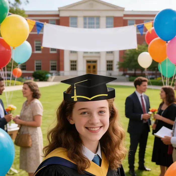 Lot de 10 chapeaux de graduation en carton 2026 avec pompon pour cérémonie et célébration – Bonnes félicitations