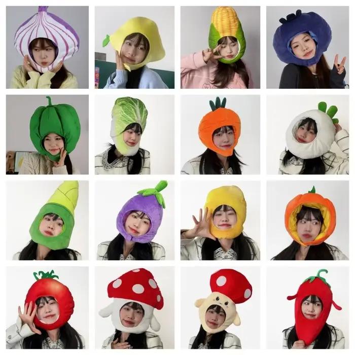 Chapeau créatif de fruits et légumes en bambou