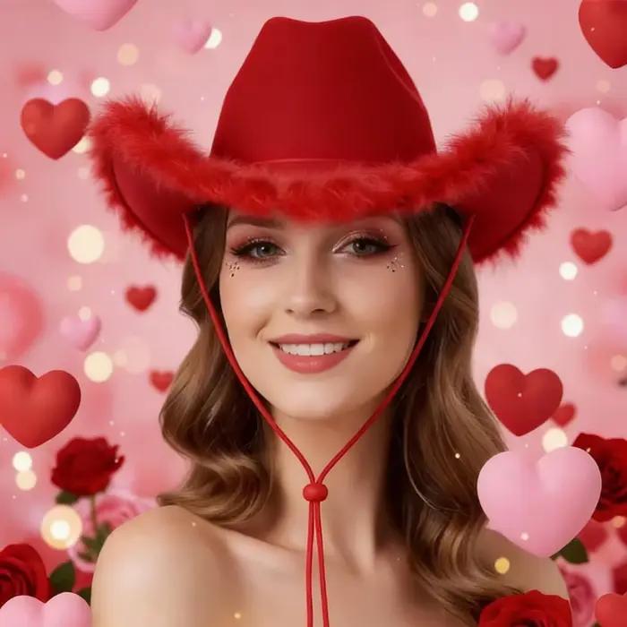 Chapeau de Cowboy en plumes