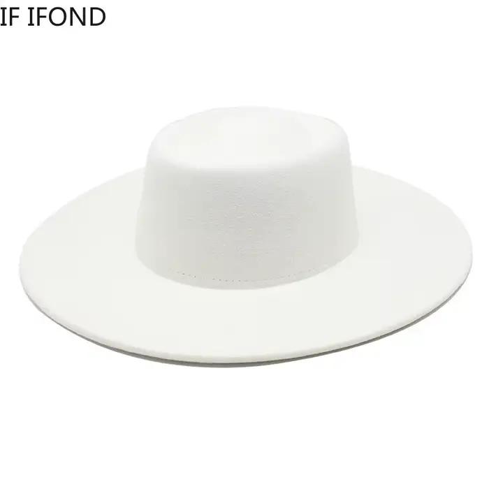 Chapeau Fedora à large bord de style britannique pour femmes