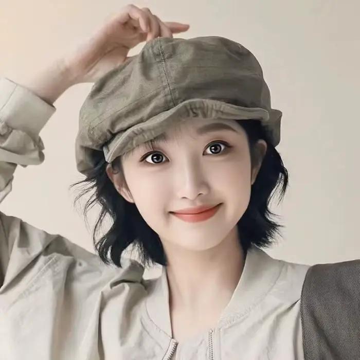 Béret Rétro Littéraire à Large Bord Effet Amincissant pour Femme – Chapeau Décontracté Quotidien Style Japonais pour Dames