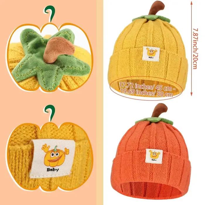 Chapeau d'Halloween en Forme de Citrouille pour Bébé Garçon et Fille